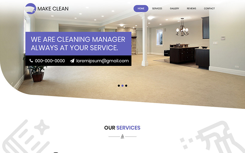 Download PSD шаблон "Make Clean - Cleaning Services PSD Template" / Make Clean - Cleaning Services PSD Template - PSD шаблон на тему клининговая компания cleaning theme template psd photoshop