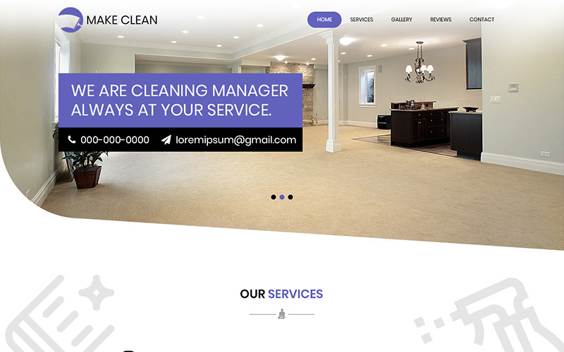 Make Clean - PSD-mall för rengöringstjänster