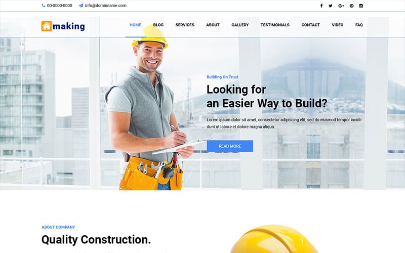 Making - Construction Service Szablon PSD