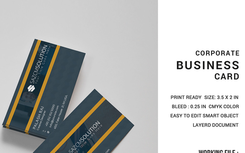 Download Фирменный стиль "SAZCM Business Card - Corporate Identity Template" / SAZCM Business Card - Corporate Identity Template - Фирменный стиль на тему графика business card visiting template print editable illustrator photoshop corporate minimal clean professional identity