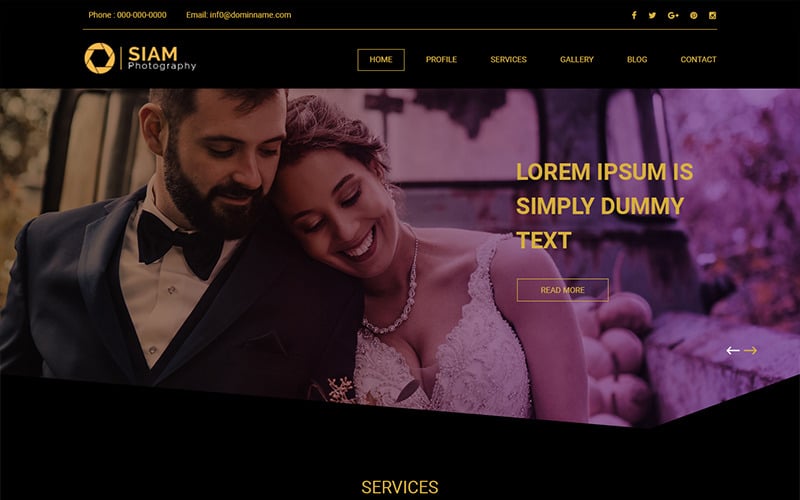 Siam Photography - Fotoğraf Stüdyosu PSD Şablonu