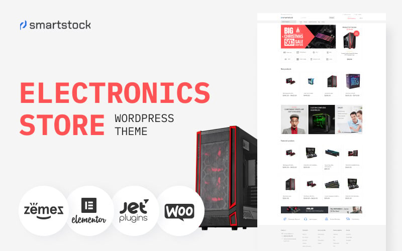 Smartstock - Tema clássico do elemento eletrônico de comércio eletrônico do WooCommerce