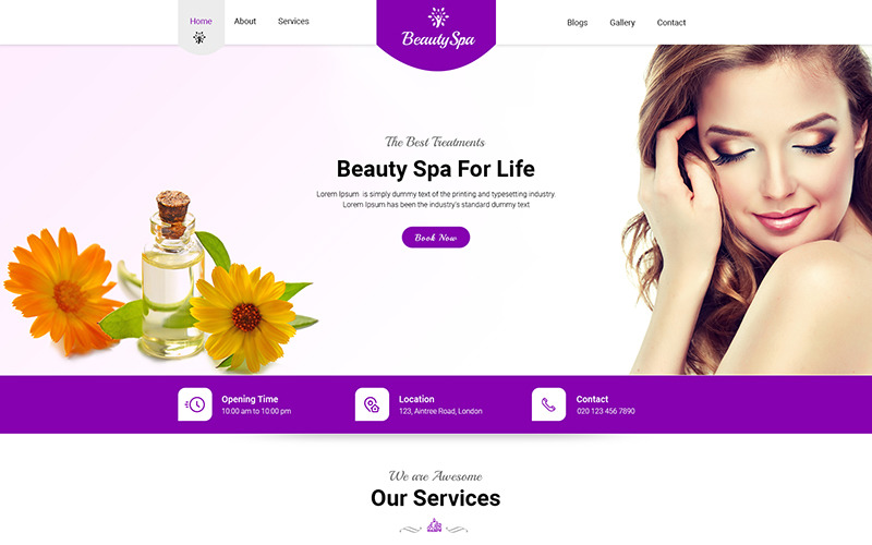 Download PSD шаблон "Beauty Spa - Beauty Salon & Spa PSD Template" / Beauty Spa - Beauty Salon & Spa PSD Template - Адаптивный PSD шаблон на тему салон красоты beauty spa salon haircut fashion responsive massage psd