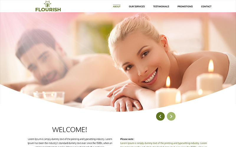 Download PSD шаблон "Flourish - Beauty Spa PSD Template" / Flourish - Beauty Spa PSD Template - PSD шаблон на тему товары для спа beauty spa theme template psd photoshop