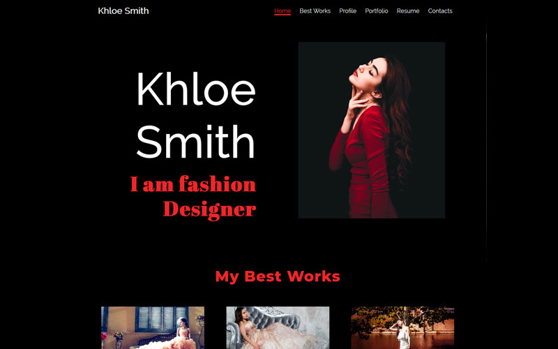 Khloe Smith - mall för personlig portfölj CV-målsida