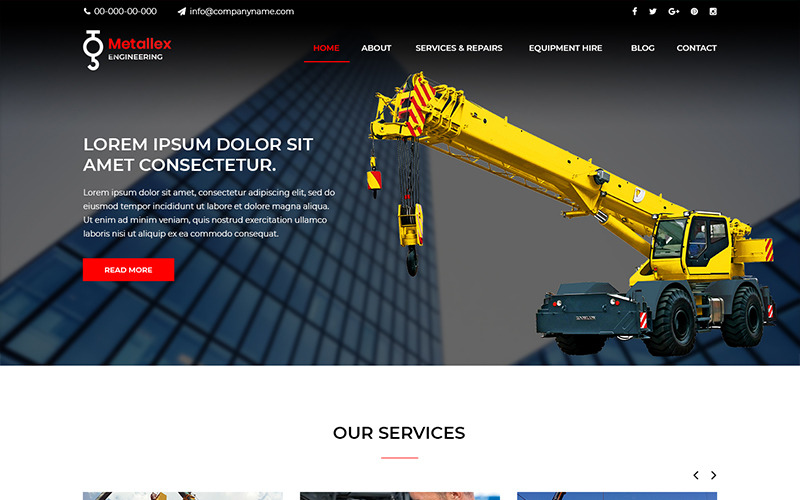 Download PSD шаблон "Metallex - Construction Company PSD Template" / Metallex - Construction Company PSD Template - PSD шаблон на тему графика construction company template theme psd photoshop