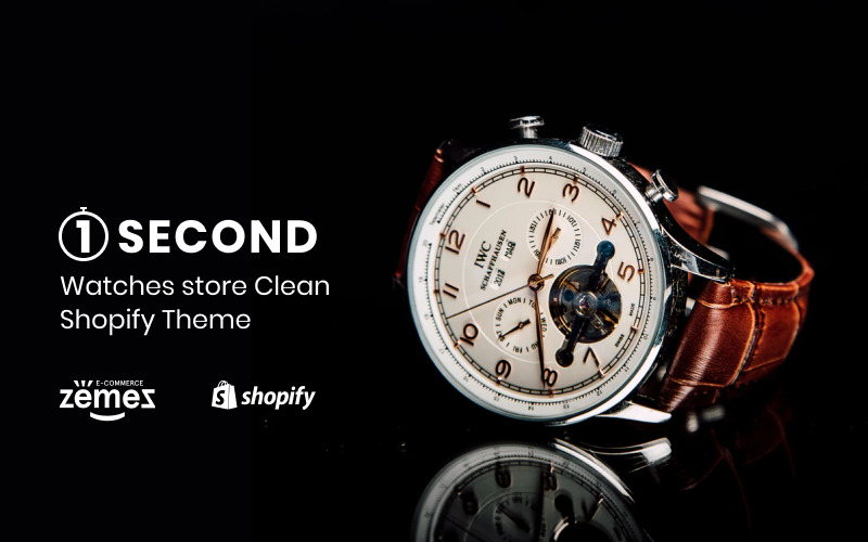 1Second - Sklep zegarków eCommerce Czysty motyw Shopify
