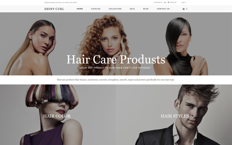 Shiny curl - Магазин догляду за волоссям Електронна комерція Сучасна тема Shopify