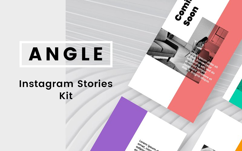 Download Шаблон для соцсетей "Angle Instagram Stories Kit Social Media Template" / Angle Instagram Stories Kit Social Media Template - Шаблон для соцсетей на тему графика social blog post insta stories instagram story modern simple minimal promo trendy fashion store shop magazine color banner
