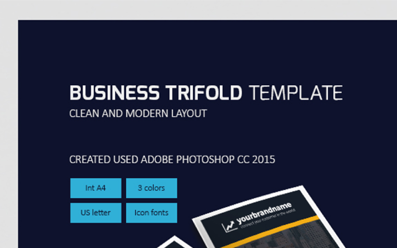 Brochura Bold Trifold - Modelo de Identidade Corporativa
