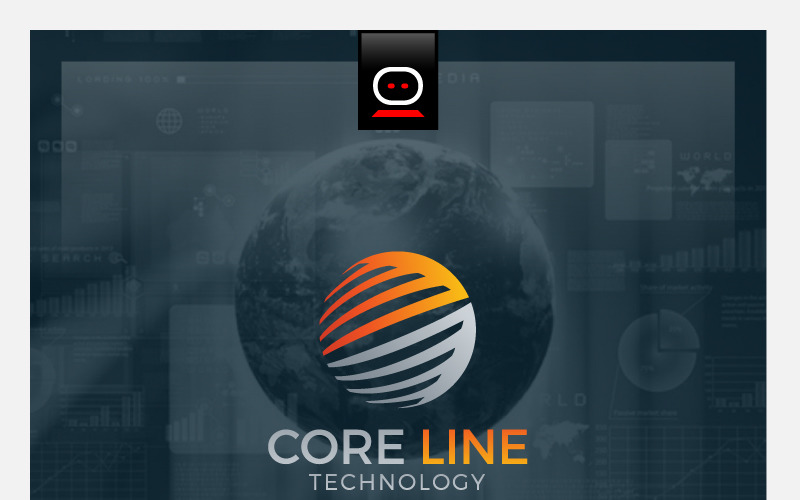 Download Шаблон логотипа "Core Line Technology Logo Template" / Core Line Technology Logo Template - Шаблон логотипа на тему графика media internet entertainment management social agency online technology digital futuristic multimedia web solutions innovative interactive data seo marketing