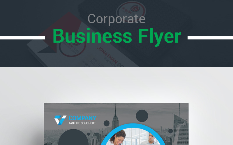 Download Фирменный стиль "Creative Business Flyer - Corporate Identity Template" / Creative Business Flyer - Corporate Identity Template - Фирменный стиль на тему графика abstract art artistic building corporate graphic blue green id logo modern professional flyer computer graph hi-quality kit internet multimedia official