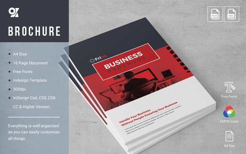 Download Фирменный стиль "Frink Company Brochure - Corporate Identity Template" / Frink Company Brochure - Corporate Identity Template - Фирменный стиль на тему графика brochure booklet corporate brand template proposal report designundefined bifold advertising