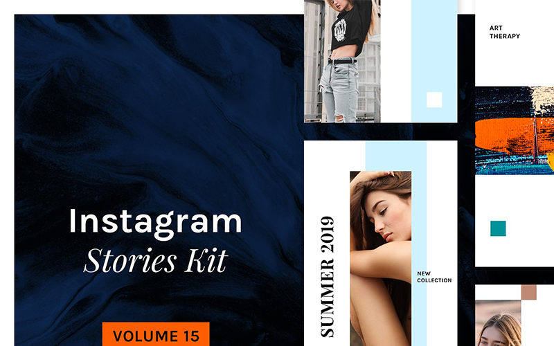 Download Шаблон для соцсетей "Instagram Stories Kit (Vol.15) Social Media Template" / Instagram Stories Kit (Vol.15) Social Media Template - Шаблон для соцсетей на тему графика social blog post insta stories instagram story modern simple minimal promo trendy fashion store shop magazine color banner
