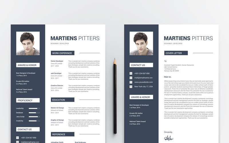Download Резюме "Martiens Pitters Resume Template" / Martiens Pitters Resume Template - Резюме на тему графика resume cv clean creative word infographic modern professional student mac pages manager template bankers doctors job seekers