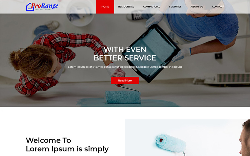 Download PSD шаблон "ProRange - Painting Services PSD Template" / ProRange - Painting Services PSD Template - PSD шаблон на тему графика psd template theme photoshop painting