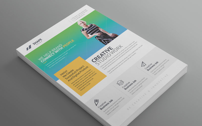 Download Фирменный стиль "Shape Band -  Flyer - Corporate Identity Template" / Shape Band -  Flyer - Corporate Identity Template - Фирменный стиль на тему графика flyer corporate corporate creative flyer travel business card card liflet computer internet stationery id kit blue hi-quality official symple green
