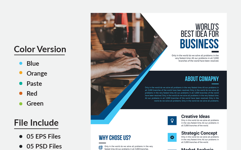 Download Фирменный стиль "Web Solution Business Flyer - Corporate Identity Template" / Web Solution Business Flyer - Corporate Identity Template - Фирменный стиль на тему графика flyer corporate liflet computer internet stationery poster id kit blue hi-quality official sample business logo professional modern art standard creative