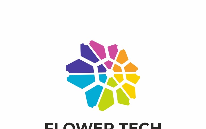 Download Шаблон логотипа "Flower Tech Logo Template" / Flower Tech Logo Template - Шаблон логотипа на тему графика beauty charity connect connection consulting date entertainment flower flowers global human law firm marketing media meet meeting mobile multimedia people