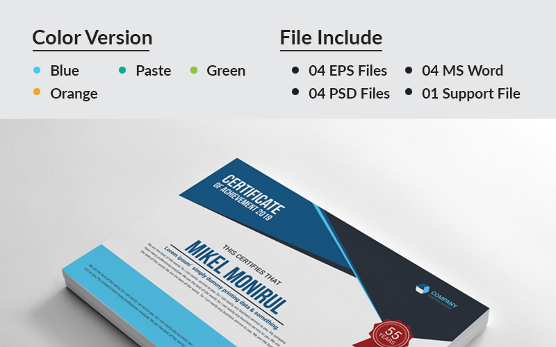 Download Шаблон сертификата "Rupayan Certificate Template" / Rupayan Certificate Template - Шаблон сертификата на тему графика achievement award background border certificate coupon diploma engraved engraving frame guilloche multipurpose pantone professional protected rosette secure security paper two