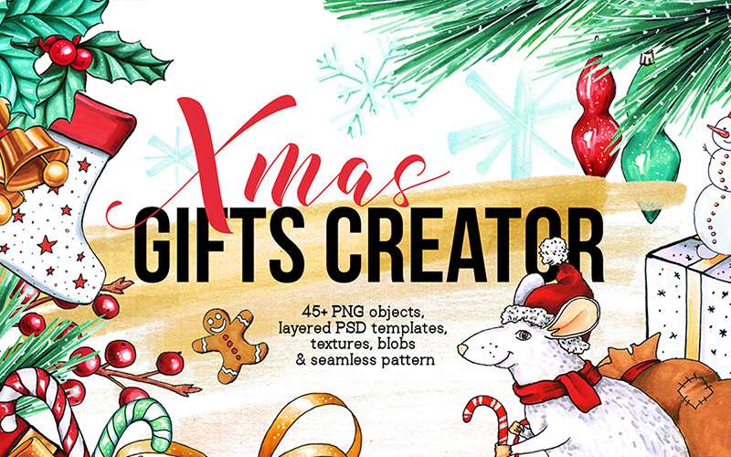 Créateur de cadeaux de Noël - Clipart vacances 2020 - Illustration