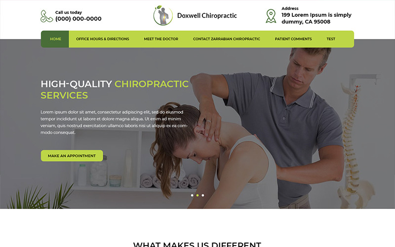 Doxwell - Chiropractic Therapy PSD Template