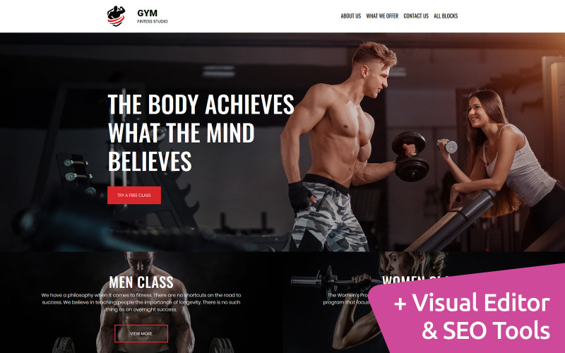 шаблон целевой страницы фитнес-студии