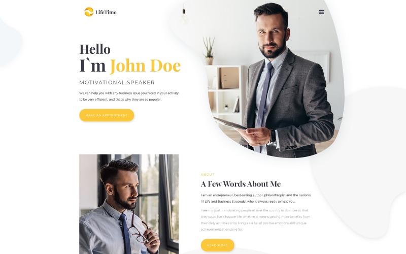 LifeTime - Motivational Speaker Clean Mehrseitige HTML5-Website-Vorlage