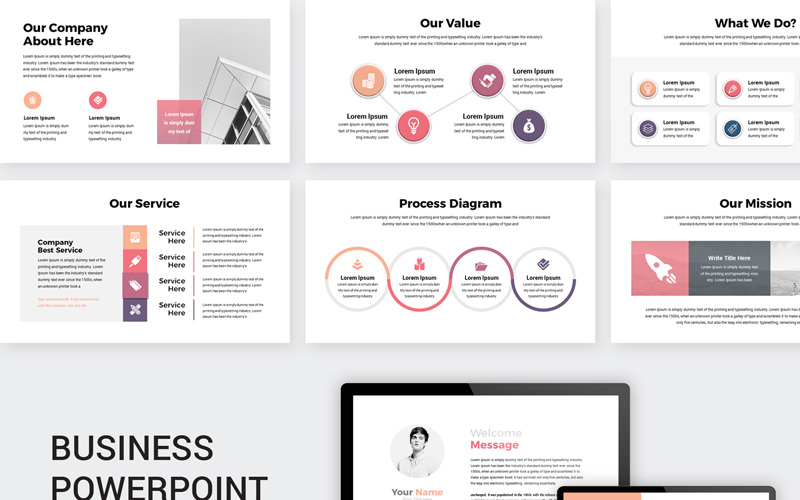 Lungi - Modern Business PowerPoint template - TemplateMonster