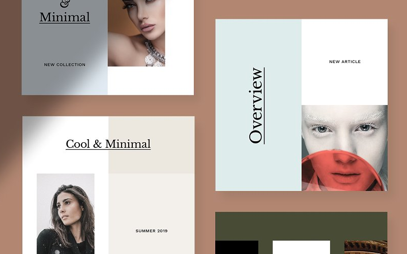 Download Шаблон для соцсетей "Modern  Kit (Vol. 21) Social Media Template" / Modern  Kit (Vol. 21) Social Media Template - Шаблон для соцсетей на тему графика social blog post instagram facebook modern simple minimal promo trendy fashion store shop magazine color banner media kit advertising square