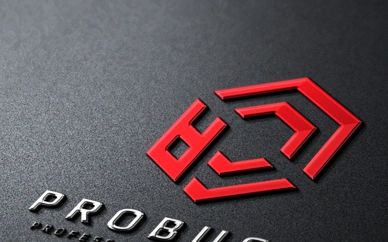 Probuss P字母六边形徽标模板