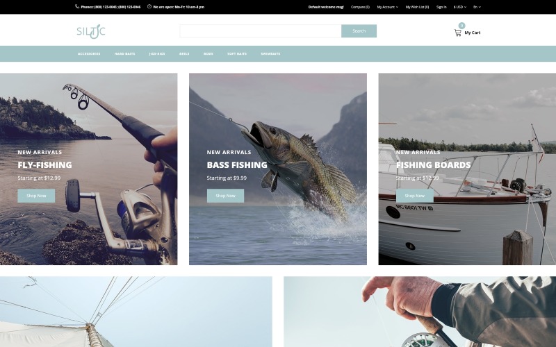 Siltic - Fishing Tackle E-commerce moderne OpenCart-sjabloon