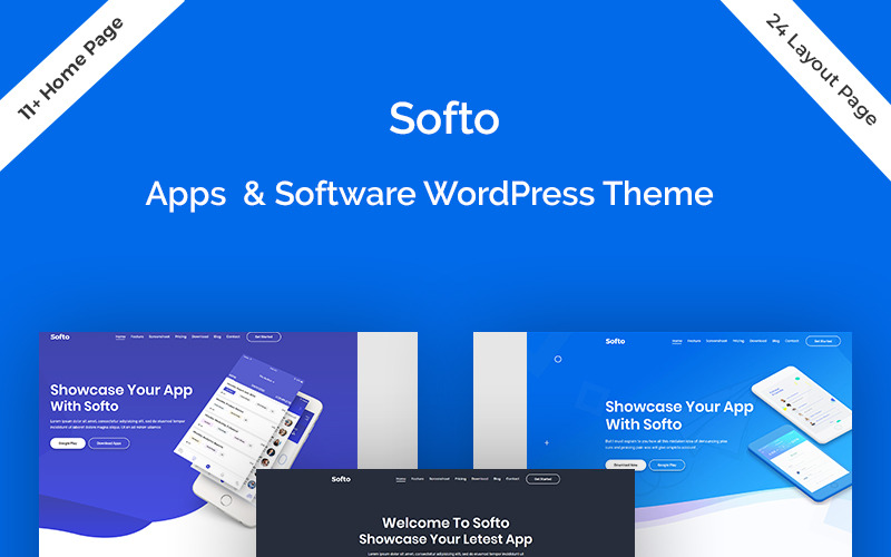 Softo - WordPress-tema för programvara Sass & App Landing