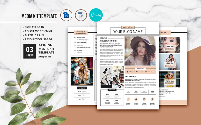 Blogger Media Kit - Corporate Identity Template