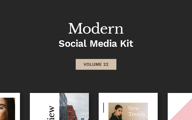 Download Шаблон для соцсетей "Modern  Kit (Vol. 22) Social Media Template" / Modern  Kit (Vol. 22) Social Media Template - Шаблон для соцсетей на тему графика instagram facebook social blog post modern fashion trendy simple store shop color geometry abstract magazine promo