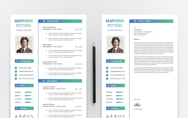 Martiens Pitters现代简历模板