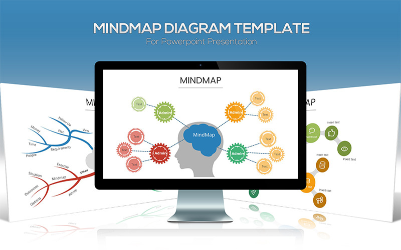 Mindmap-diagram PowerPoint-sjabloon