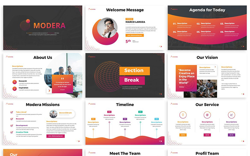 Modera - modelo de PowerPoint de rede