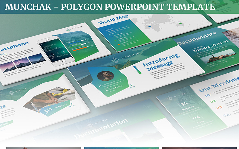 Munchak - Çokgen PowerPoint şablonu
