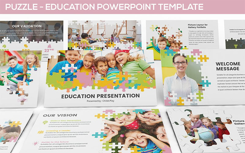 Puzzle - Education PowerPoint template
