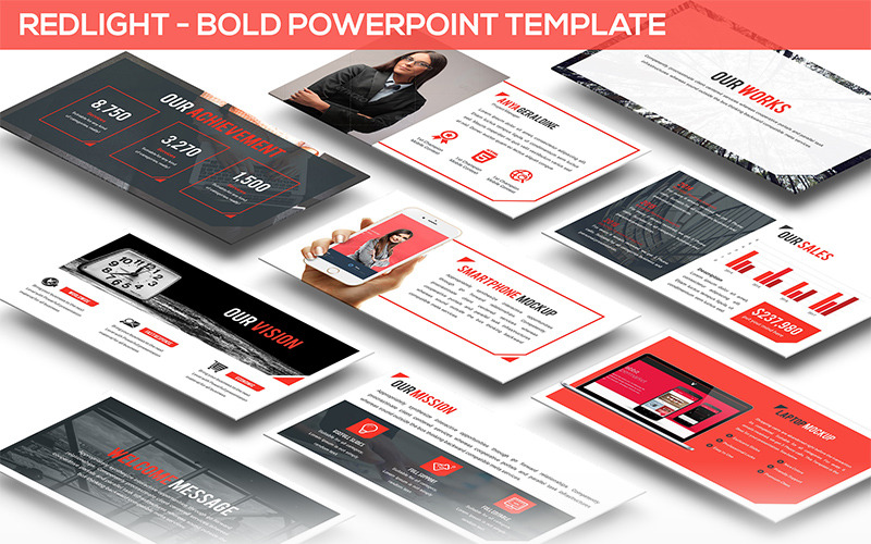Redlight - Vetgedrukte PowerPoint-sjabloon