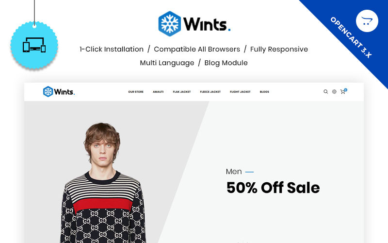 Wints - Шаблон OpenCart для магазина модной одежды