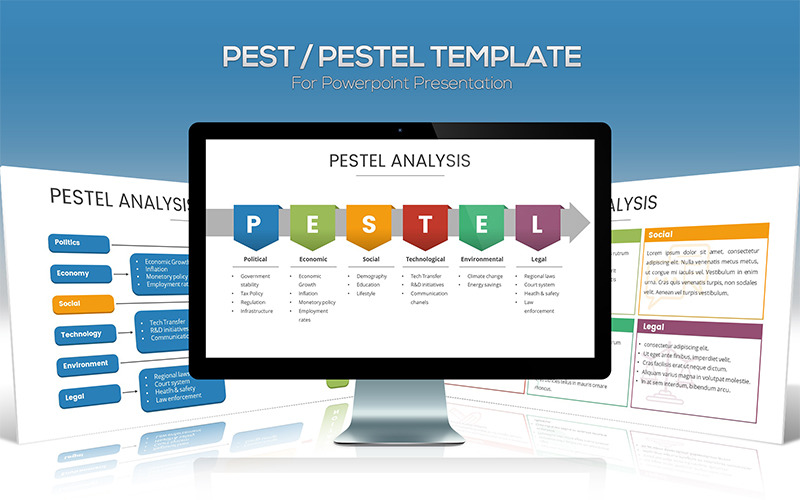 Diagramma Pest / Pestel per modello PowerPoint