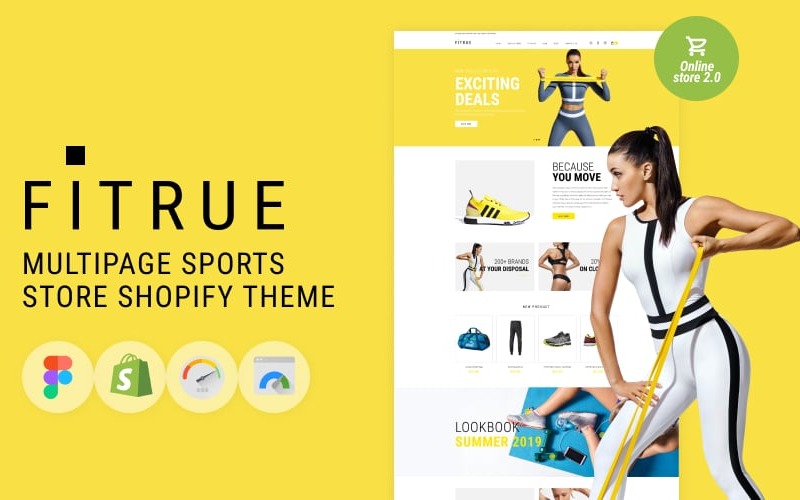Fitrue - Tema Shopify pulito multipagina per negozio di articoli sportivi