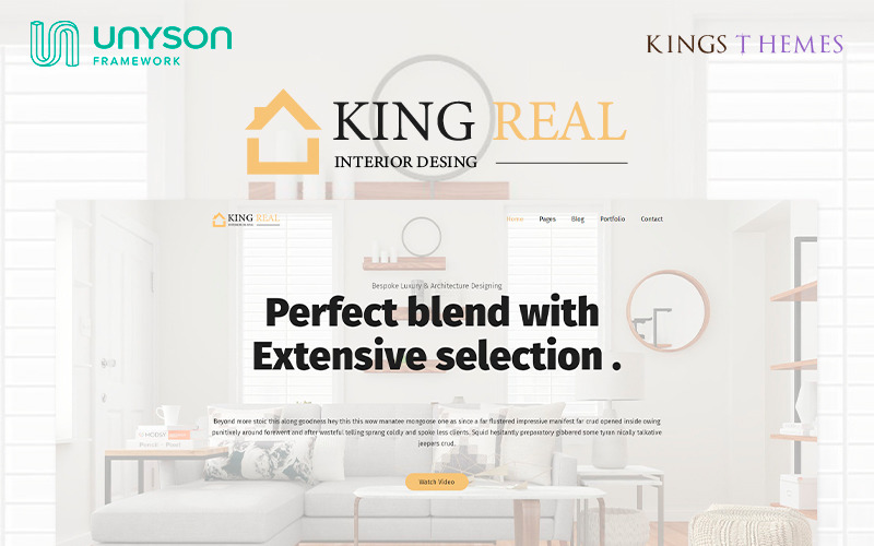 King Real - тема WordPress по архитектуре и дизайну интерьера