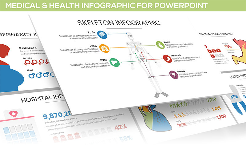 Медицина та здоров'я інфографіки шаблон PowerPoint