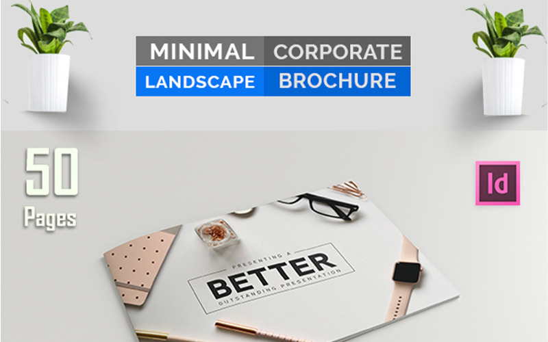 Minimale landschapsbrochure - huisstijlsjabloon
