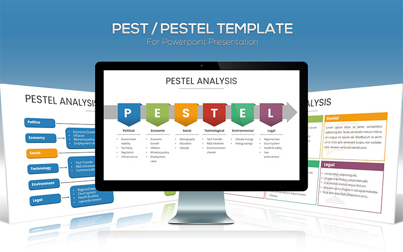 Pest / Pestel-diagram voor PowerPoint-sjabloon