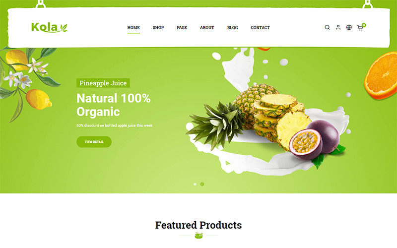 PrestaShop šablona Kola Organic & Food