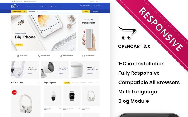 Ecmart - адаптивная тема PrestaShop для мегамагазина электронного магазина